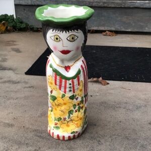 Hand-Painted Ceramic Vase with Floral Design